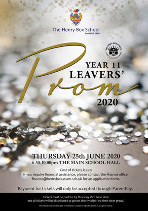 Year 11 Leavers' Prom Poster 2020