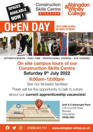 Aw collegebicesteropen day flyer june 2022 ab wit