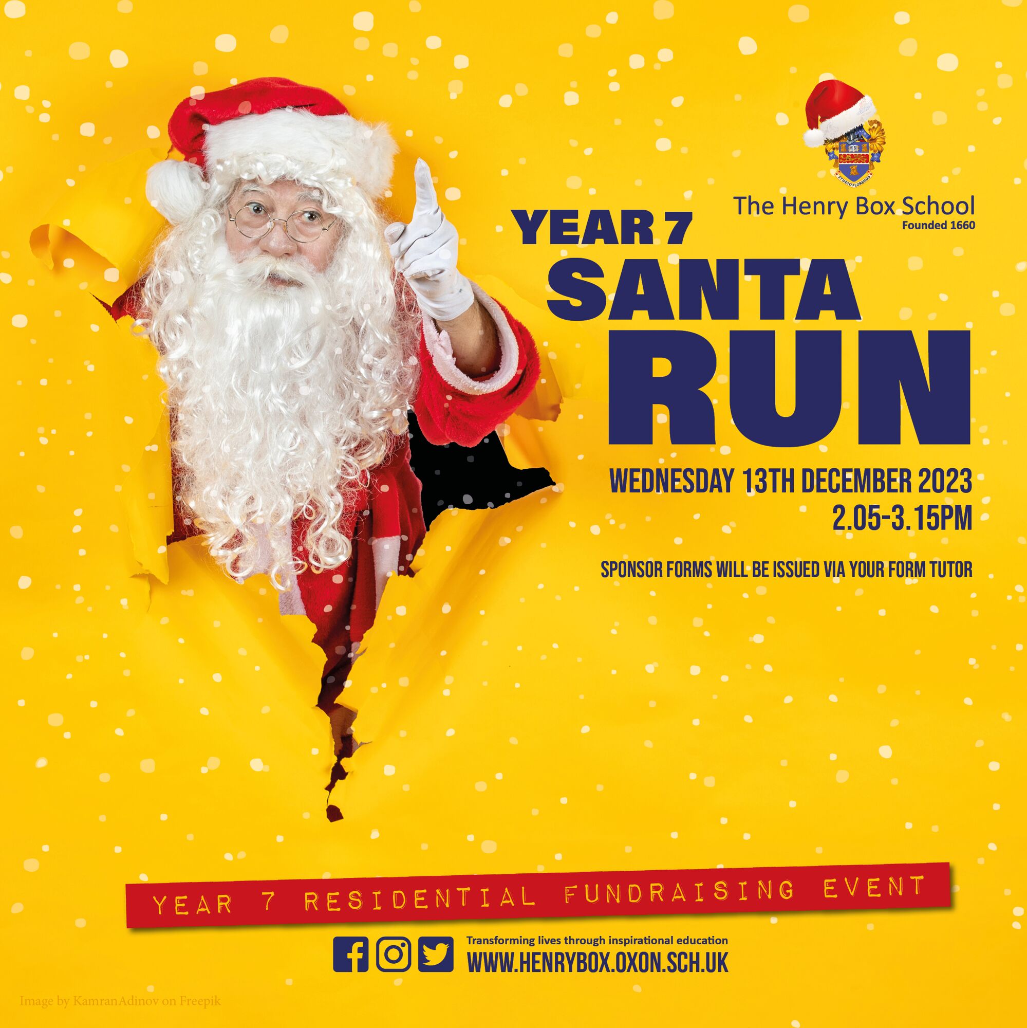 Year 7 Santa run poster