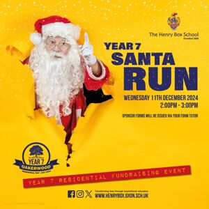 Year 7 Santa run poster